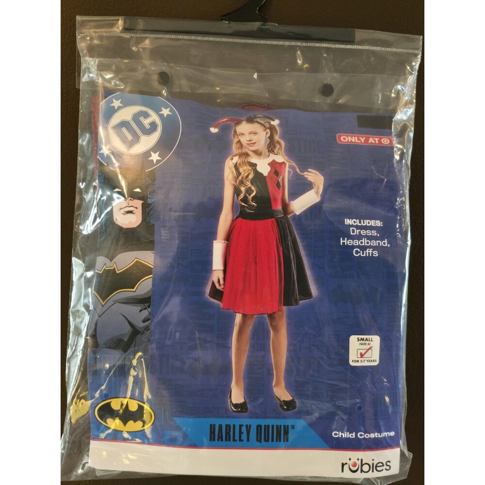 Rubie's DC Harley Quinn Girls Halloween Costume Size Small S 6 5-7 Years New C8